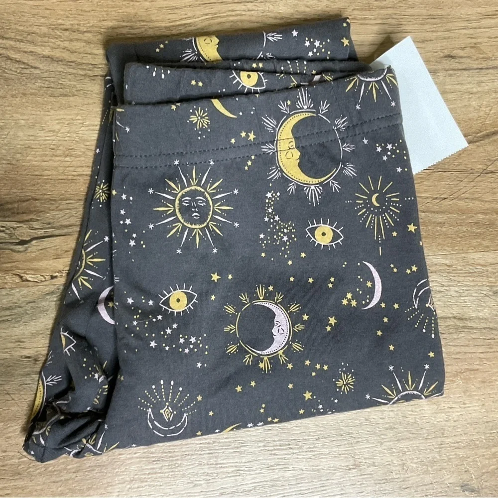 OSHKOSH B'GOSH Leggings Big Girls Size 14 Celestial Sun Moon Stars Gray Cotton